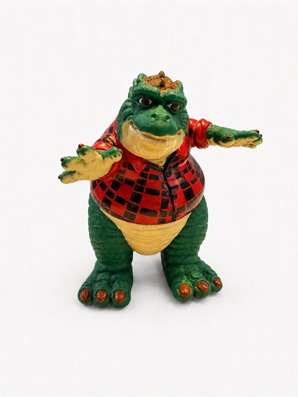 Vintage 1991 Dinosaurs Earl Sinclair Dad Figure Red Plaid Shirt TV